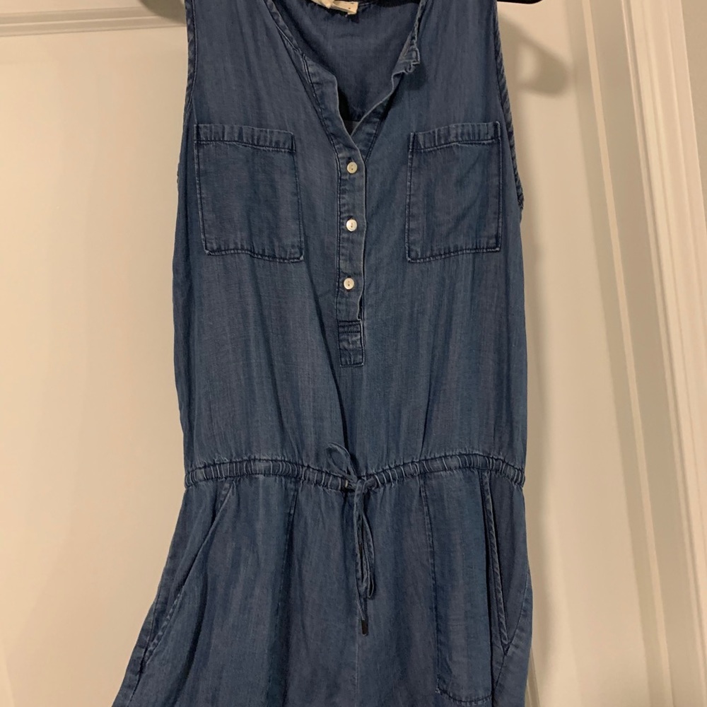 Love Stitch Denim Romper